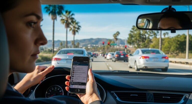 Orange County distracted driving accident caused by phone use