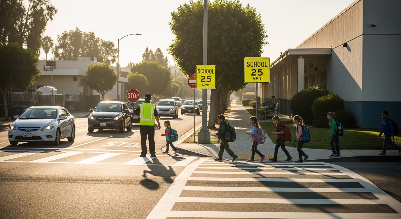 Orange County school zone accident near crosswalk