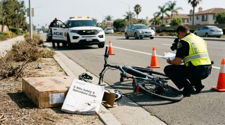 Orange County e-bike liability claim involving a high-speed electric bike and product evidence